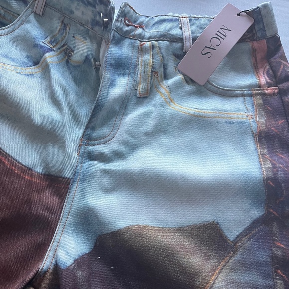 Micas Color Block Button Wide Leg Trousers - Picture 6 of 7